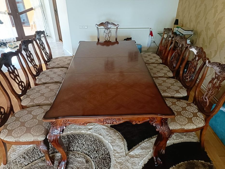 Masă și scaune lemn masiv