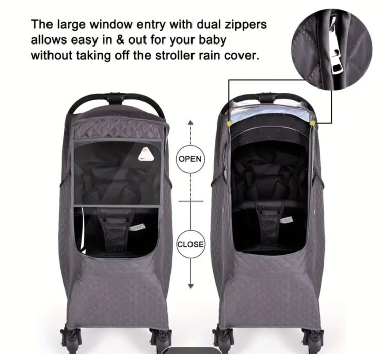 Плътен дъждобран за бебешка количка