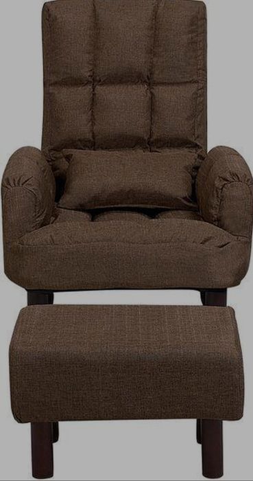 NOU Fotoliu cu taburet "OLAND", maro, recliner