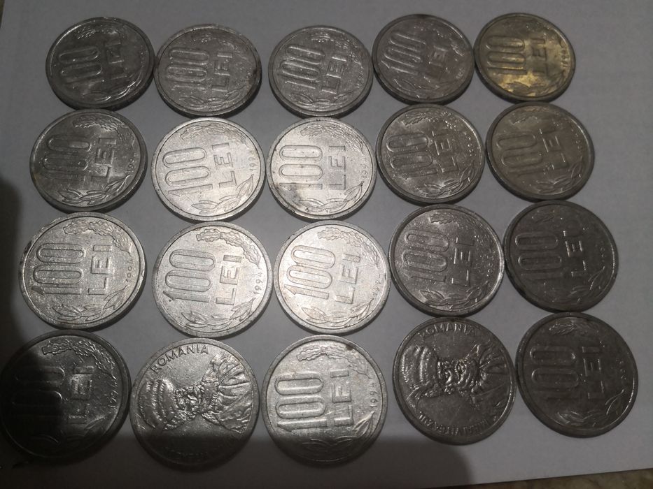 Vând lot monede 100 lei 1992, 1994