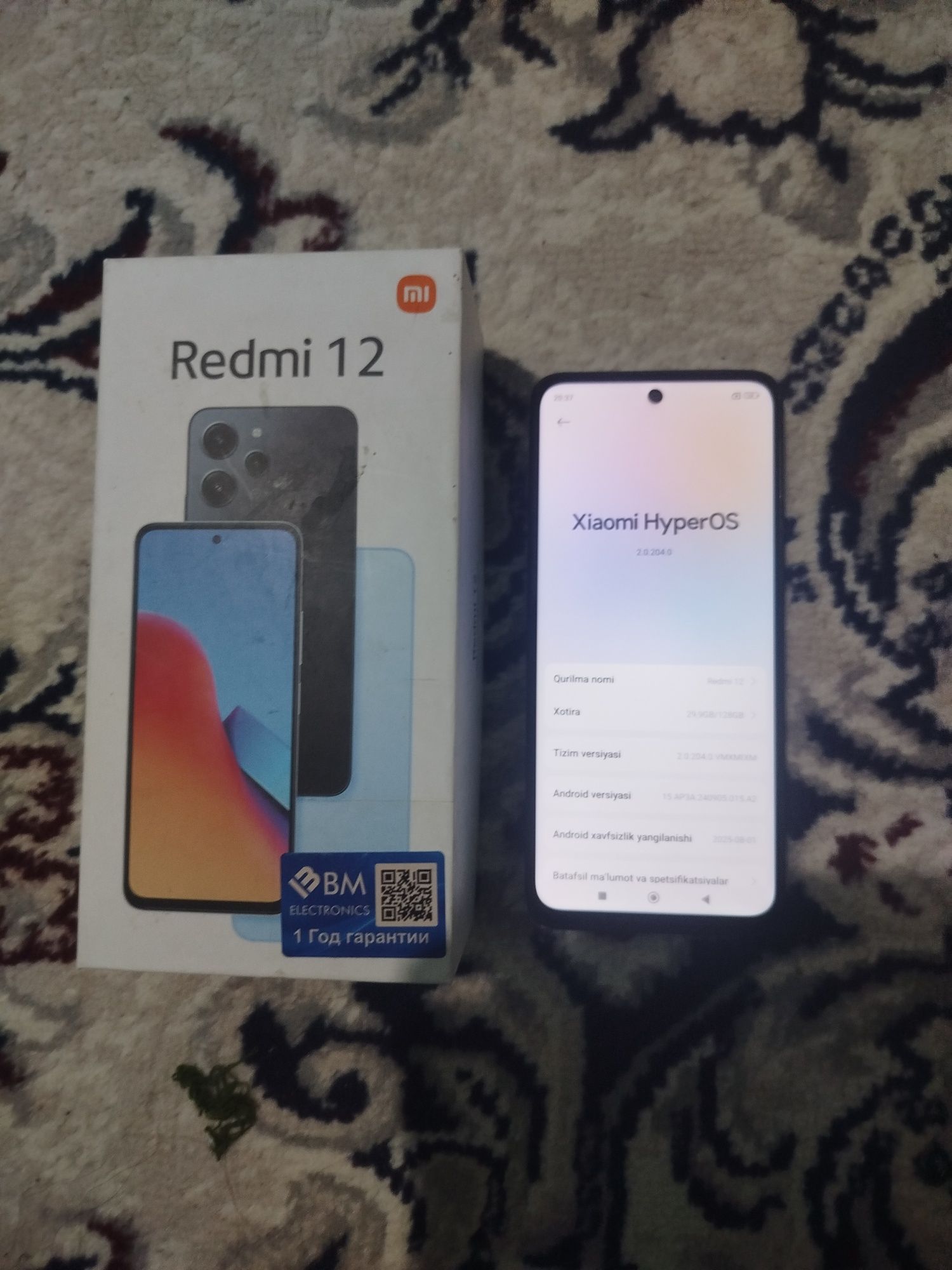 Redmi 12 4+4 Ram / 128 GB Black