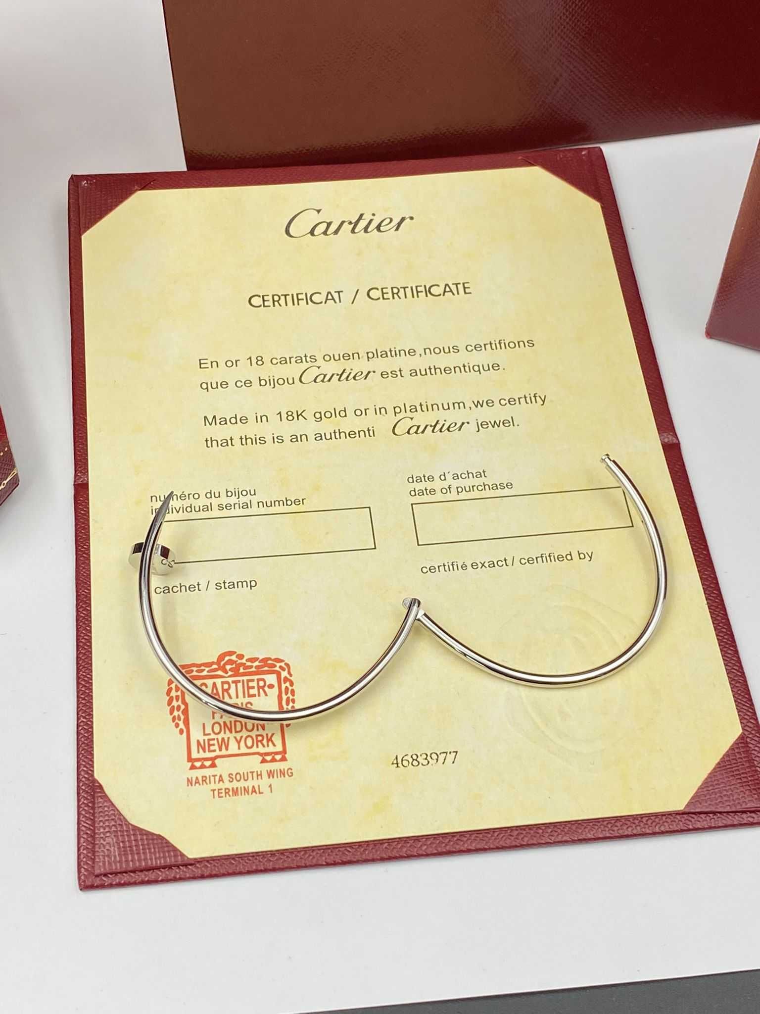 Brățară Cartier Cui Slim 16 Aur Alb 18K