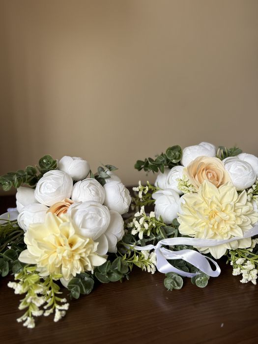 Красиви Сватбени Букети/Украса за Кола (Изкуствени Цветя)