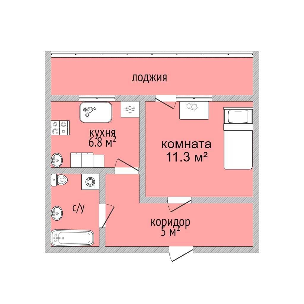 Продам 1-комнатную квартиру в районе ЖД больница