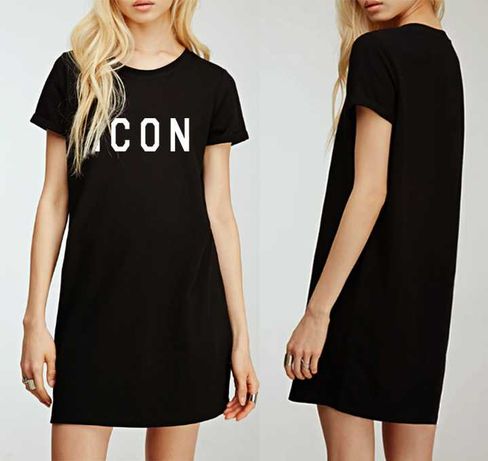 Дамска тениска рокля ICON DRESS, 2 цвята. Или по ТВОЙ дизайн!