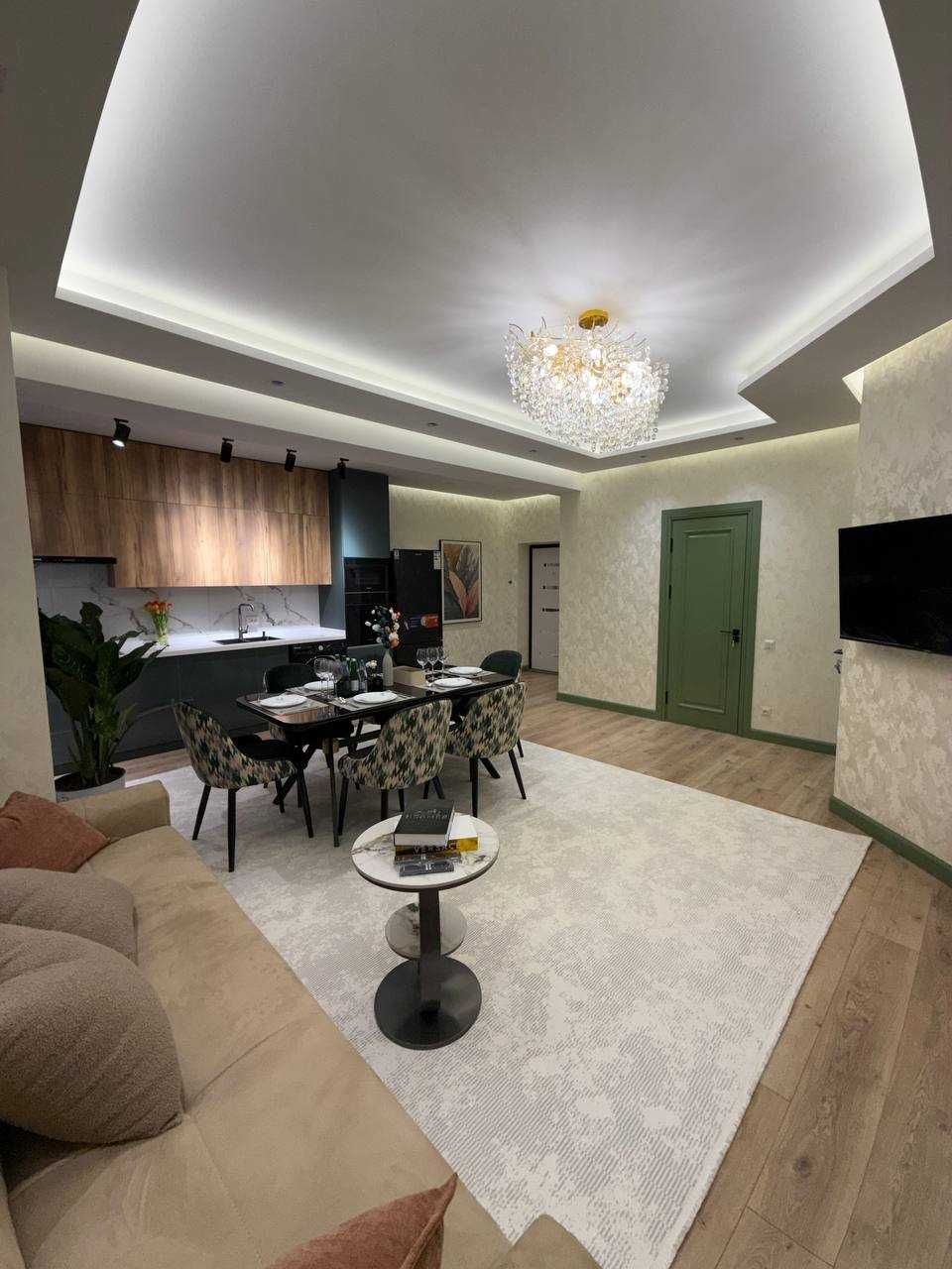 Квартира по авторскому проекту, 8 этаж, 68м2 мебель + техника, Алмазар