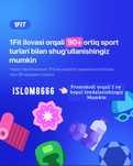 1fit yani 1 oy sport hohlagan turizdan bepul foydalaning