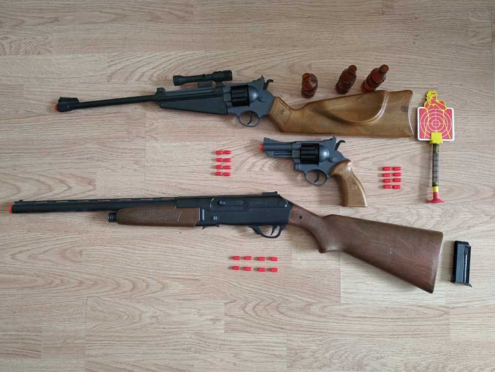 Пушки и револвер с гумени патрони и мишени Edison Giocattoli
