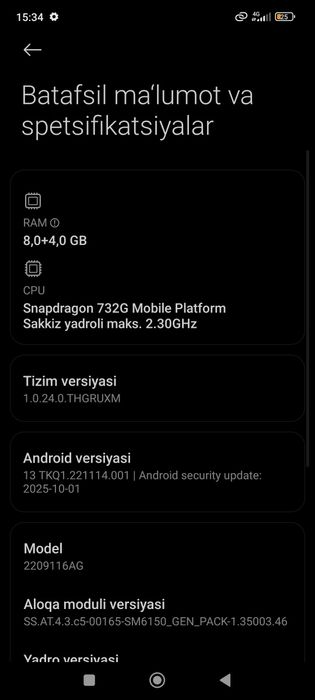 Redmi not  12 pro 256 ga 8+4