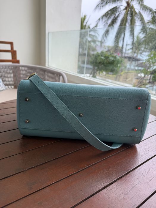 Furla-оригинална голяма тюркоазена чанта