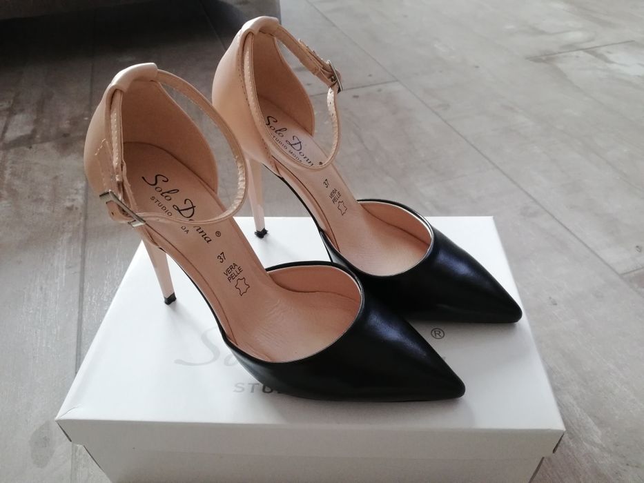 Pantofi cu toc din piele mărimea 37