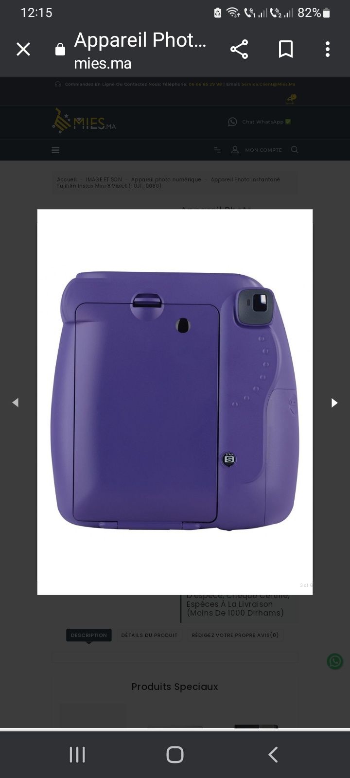 Cameră Fujifilm Instax mini 8, violet
