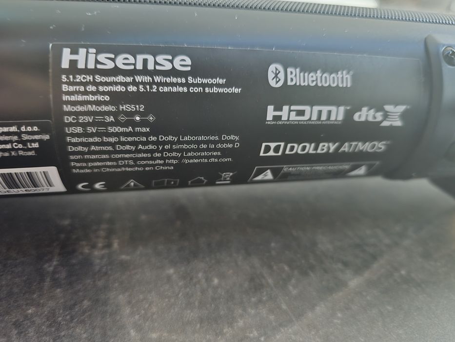 Soundbar Dolby Atmos Hisense HS512 380W