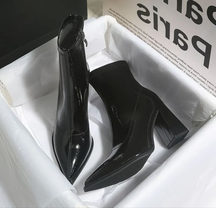 черный ботильоны