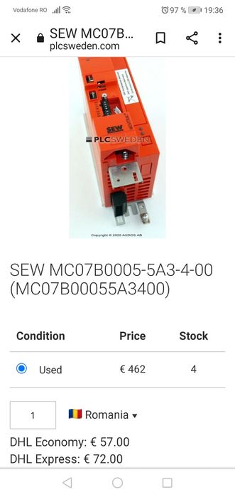 Convertizor frecvență 0,55kw SEW