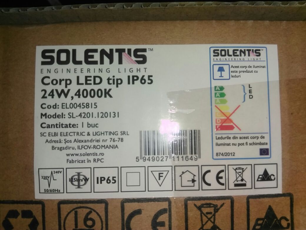 Corp de Iluminat Aparent led 24W 4000K 1200mm IP65
Solentis