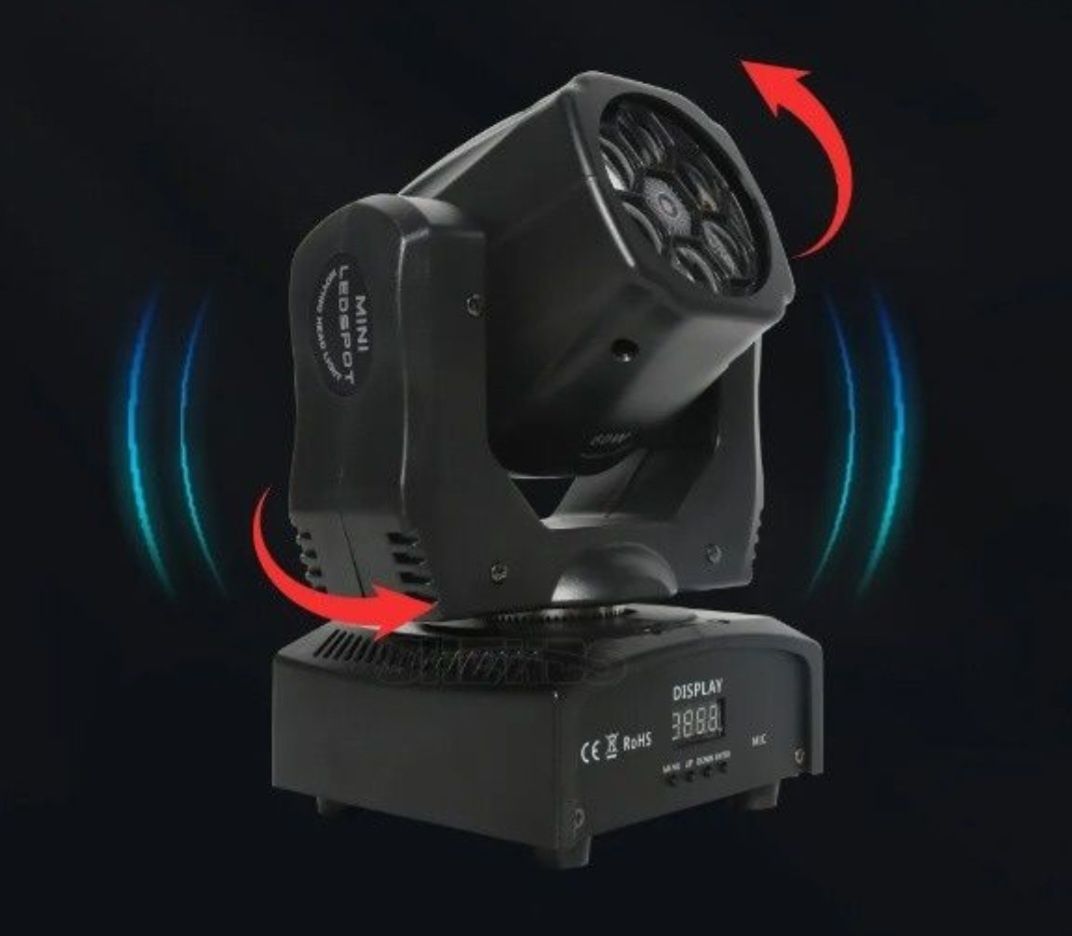 2 Moving Heads 90W 6 × 15W cu laser, lumini club dj