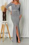 Rochie de ocazie argintie, mărimea XL