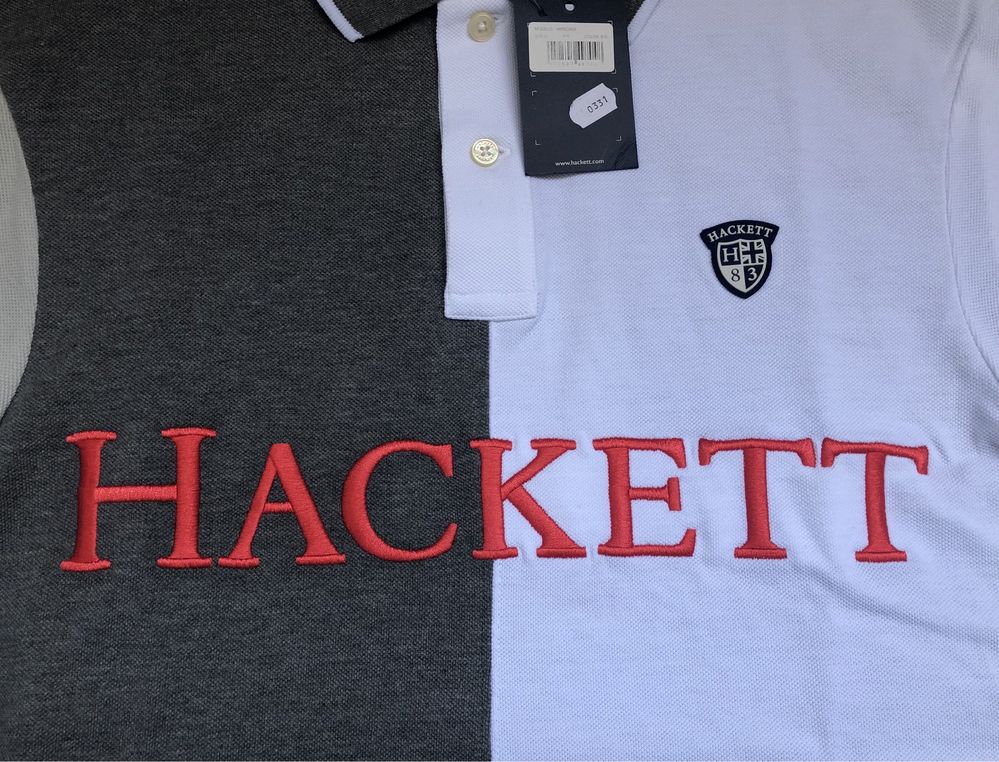 НОВА Hackett Half Split Polo Shirt ОРИГИНАЛНА мъжка поло тениска - р.М