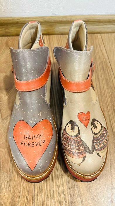 Dogo Vegan Leather Multicolored Chelsea Boots - Happy Forever, 38