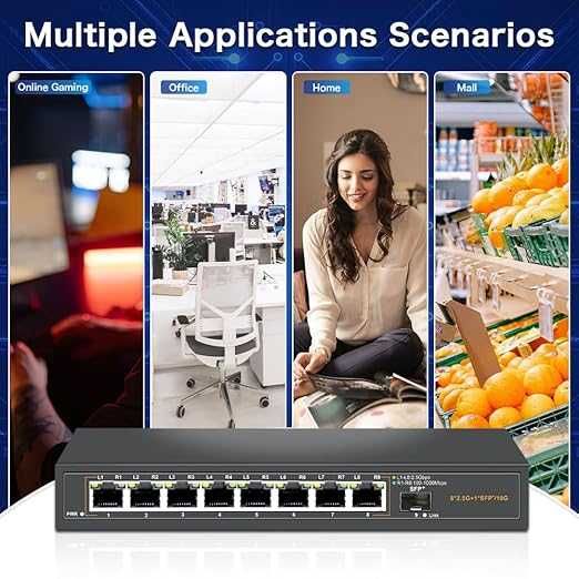 Ethernet комутатор с 8 x 2.5G Base-T порта и 1 x 10G SFP Uplink порт