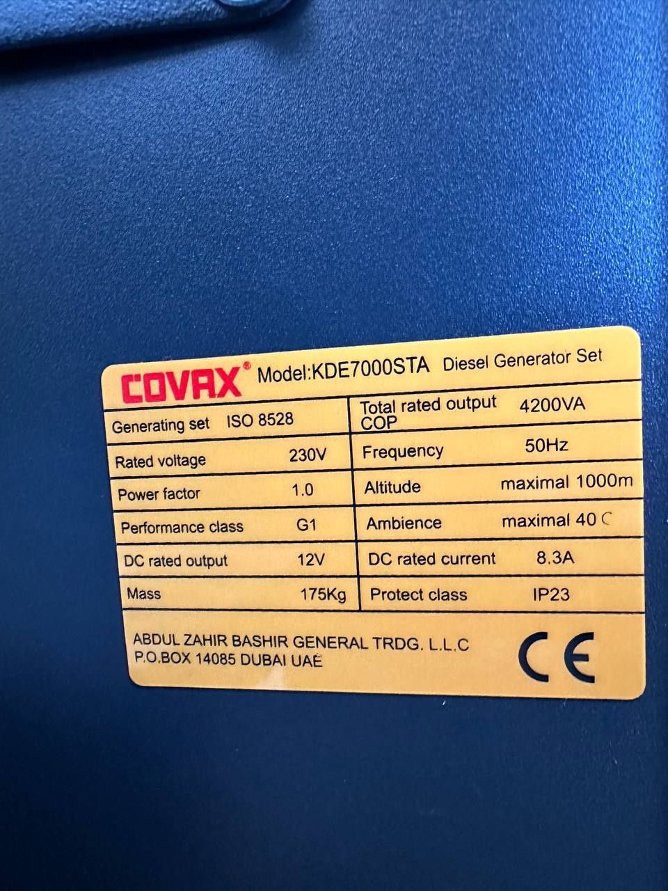 Generator covax 5 kva