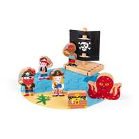 Set de joacă din lemn mini povești - Set de pirați - Janod J08580