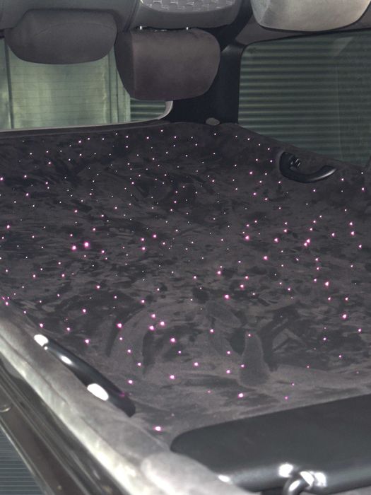 Retapitare plafon Dacia textil/alcantara gri/negru/bej + stele