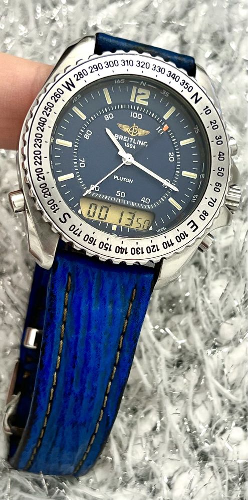 Breitling Pluton Otel 41mm Quartz Geam Safir Blue Dial