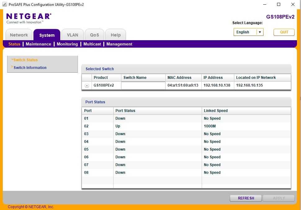 Суич Gigabit POE switch Netgear GS108PE