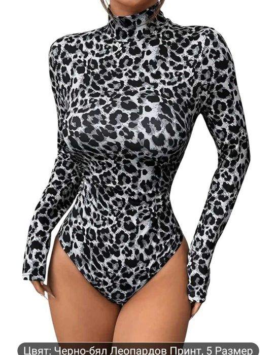 Дамско боди с леопардов принт 2