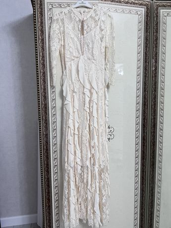 Кружевное платье цвет айвори