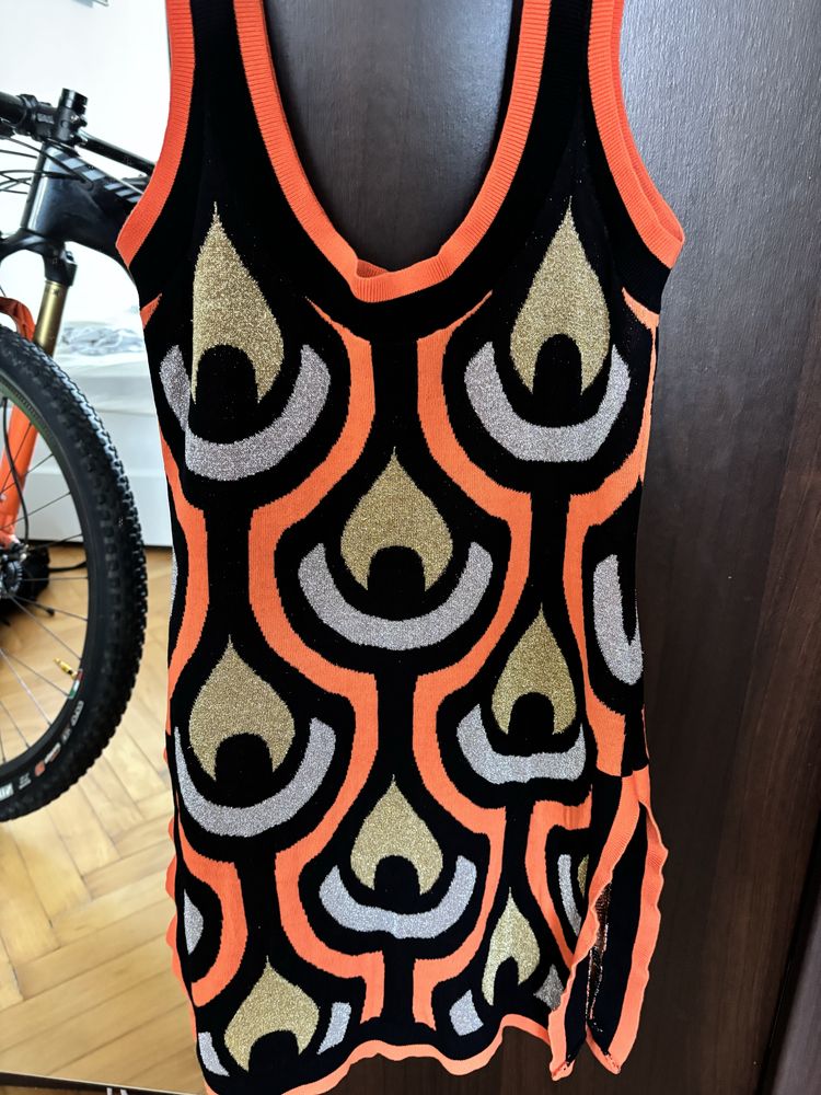 Rabanne H&M рокля плетена блестяща