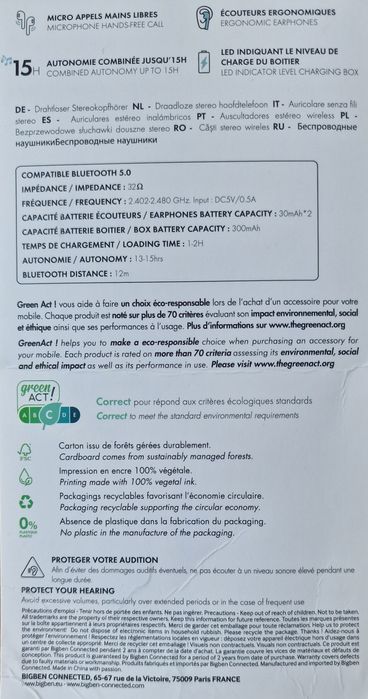 Căști Bluetooth BigBen NOI