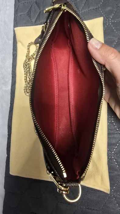 Geanta crossbody Louis Vuitton Eva cloth bag,maro,saculet,impecabila