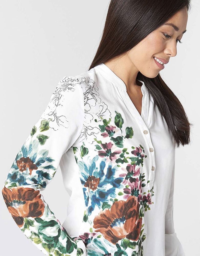 Camasa alba imprimeu floral noua Desigual XXL