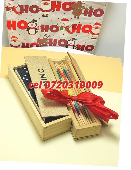Pachet Cadou Gift  Joc Marocoo mikadoSi Domino  Transport Gratu