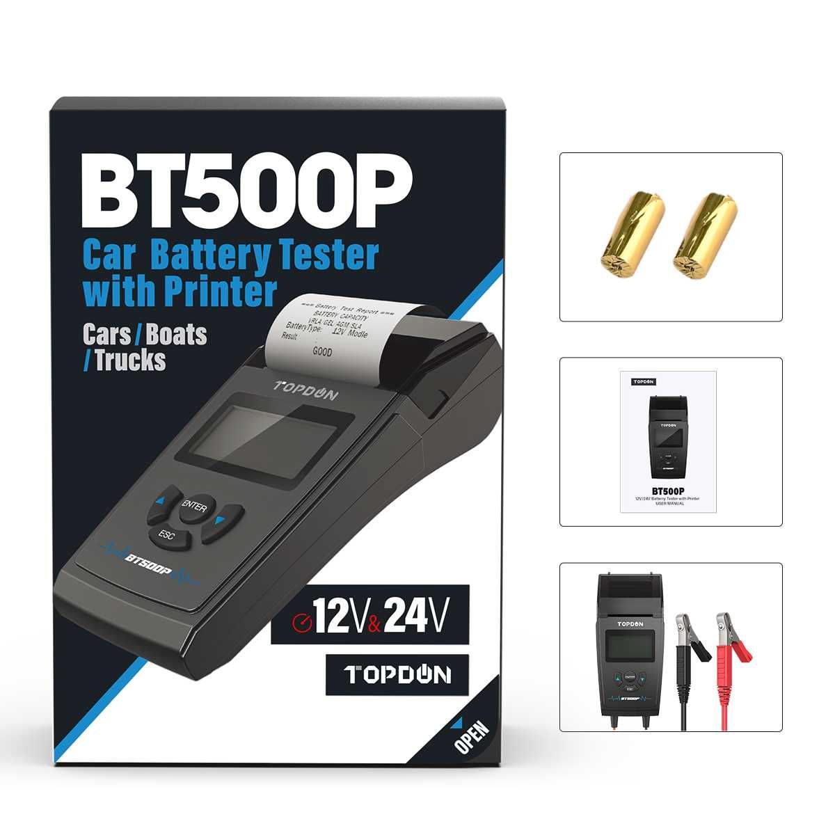 Tester Baterii Topdon BT500P model profesional service cu imprimanta