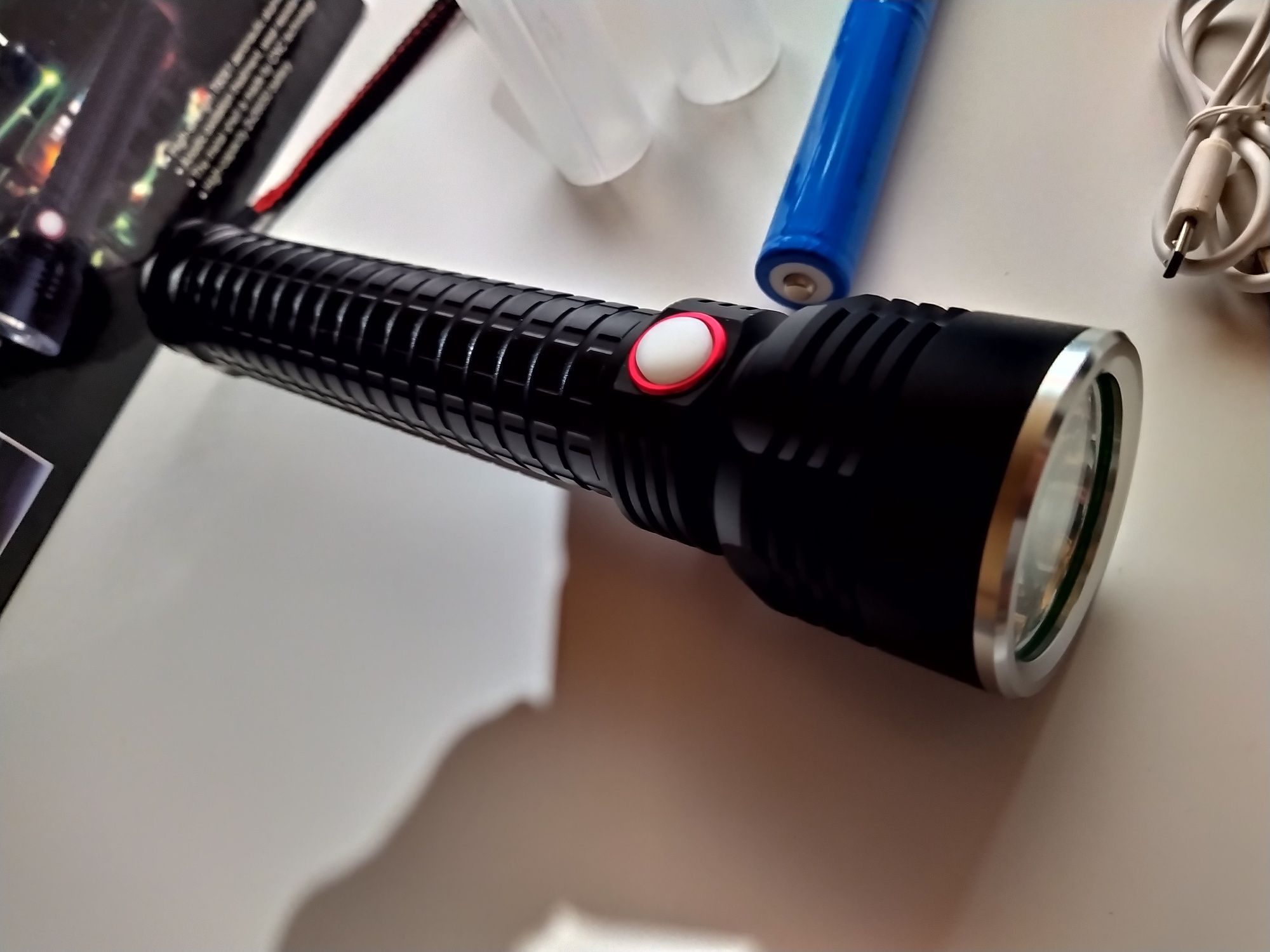 Lanterna LED MMC- XHP50 Incarcare USB Acumulator Dublu 2x18650