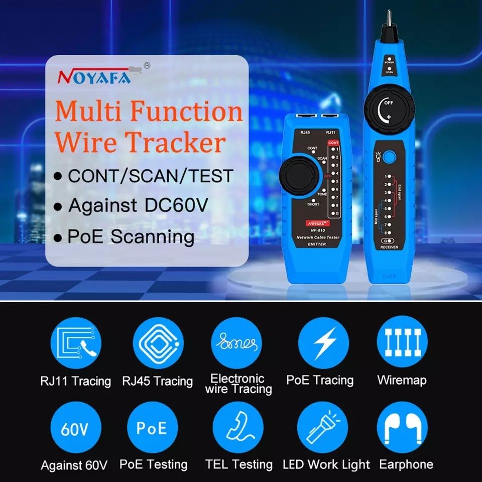 Многофункциональный сетевой тестер Noyafa NF-810, CCTV Tester