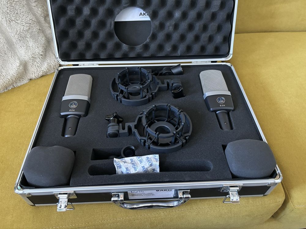 Microfon microfoane condenser studio AKG C214 stereo set nou