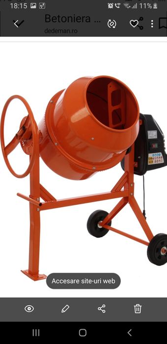 Vand betoniera 140 l, 550w noua, în garantie