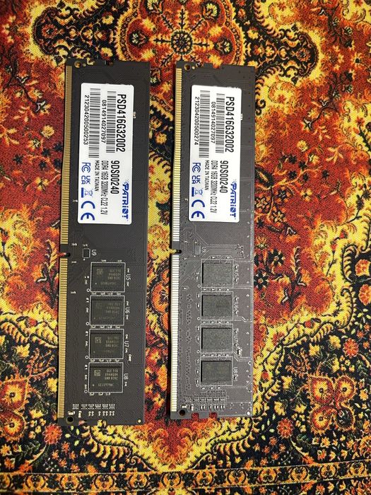 Оперативная память patriot 16gb 2 штуки