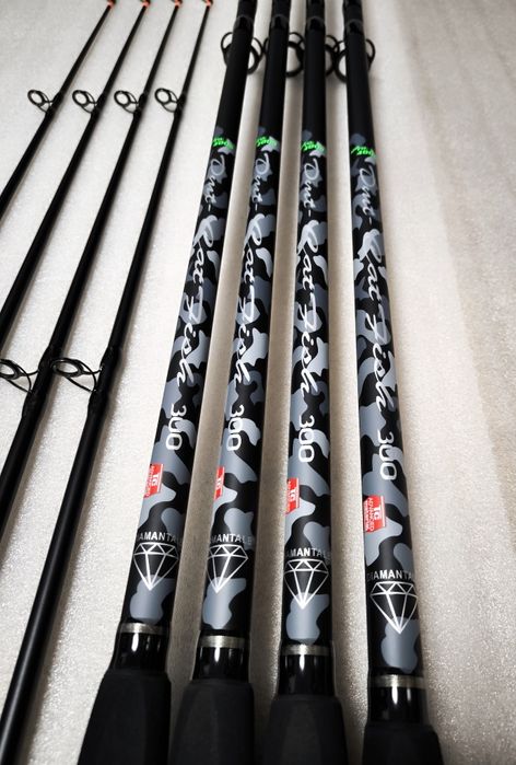 SET 4 Lansete Somn 3.0m Diamant ALB CatFish + 4 Mulinete GB 8000