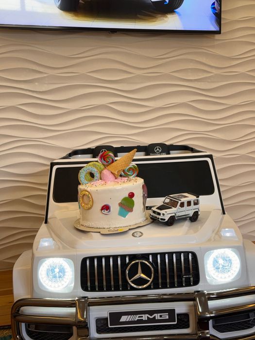 Mercedes AMG белый детский электромобиль