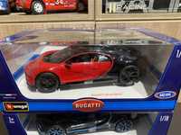 BBURAGO BUGATTI CHIRON Sport roșu/negru machetă auto scara 1:18