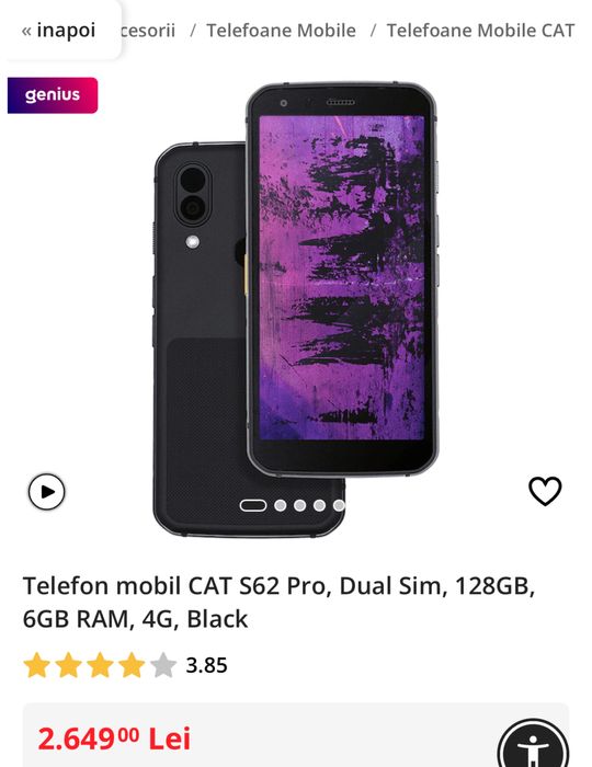 Caterpillar Cat S62 pro, Flir thermal camera, rugged, OCAZIE