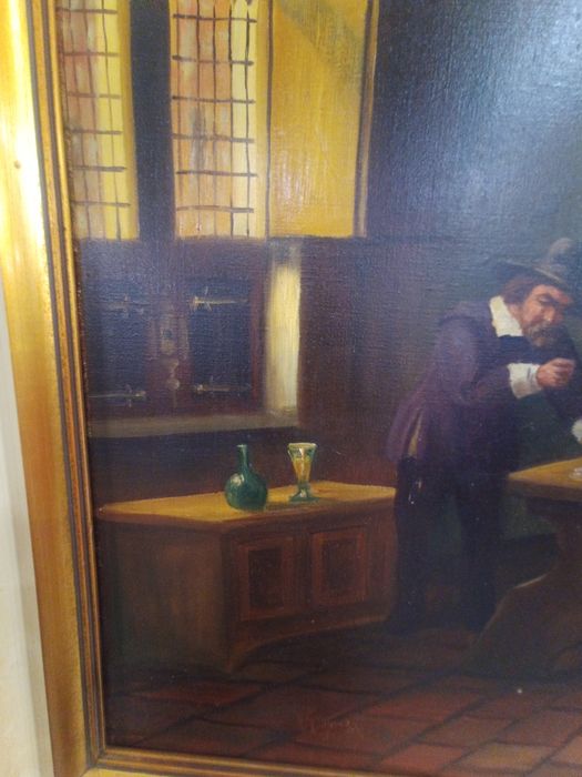 Картина маслени бои XIX век подписана