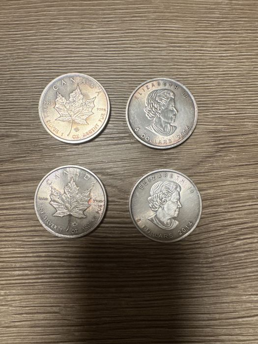 Monede maple leaf argint pur 9999 2014