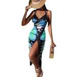 Rochie de plaja cu imprimeu